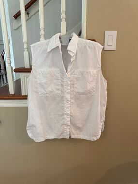 Banana Republic Classic Sleeveless Button-Front Shirt - White